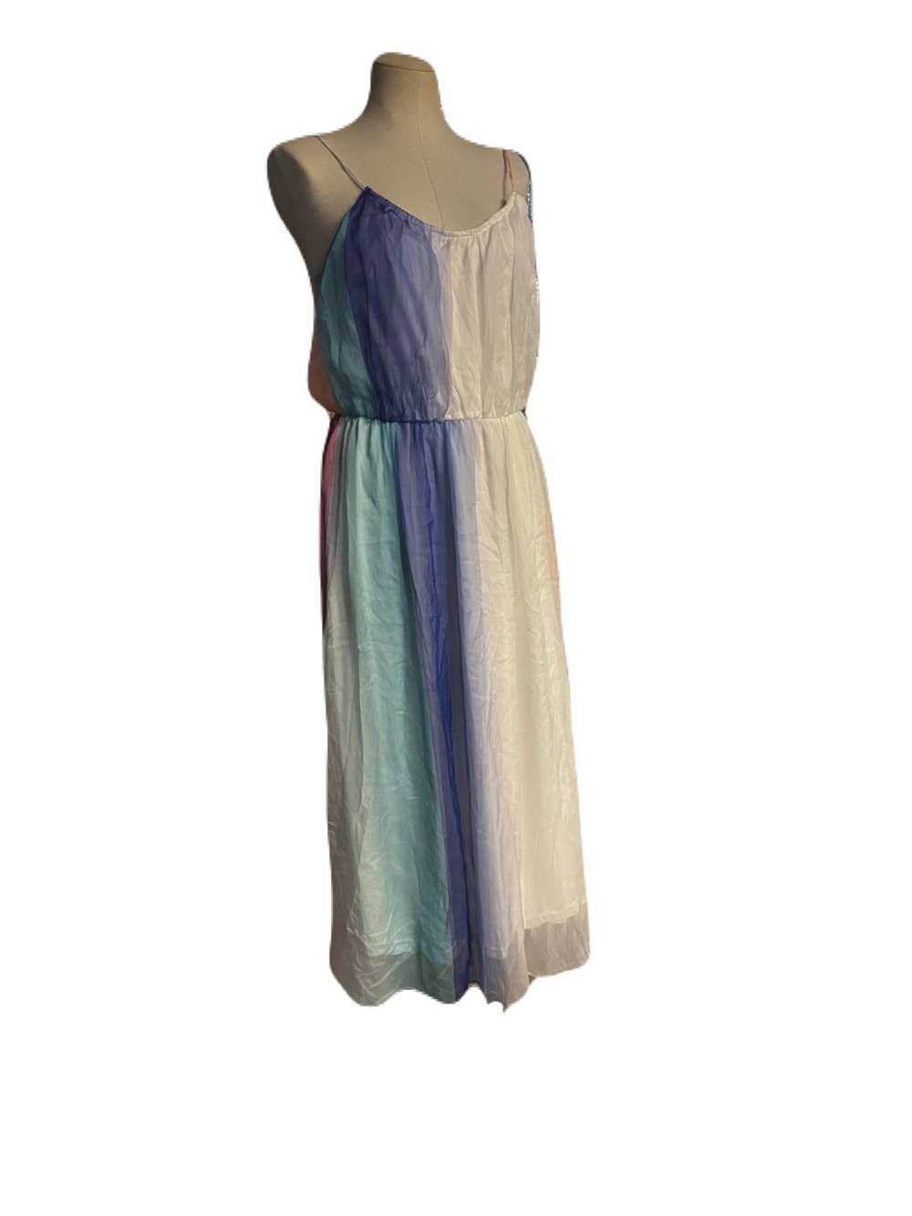 Multi-Color Stripe Spaghetti Strap Dress